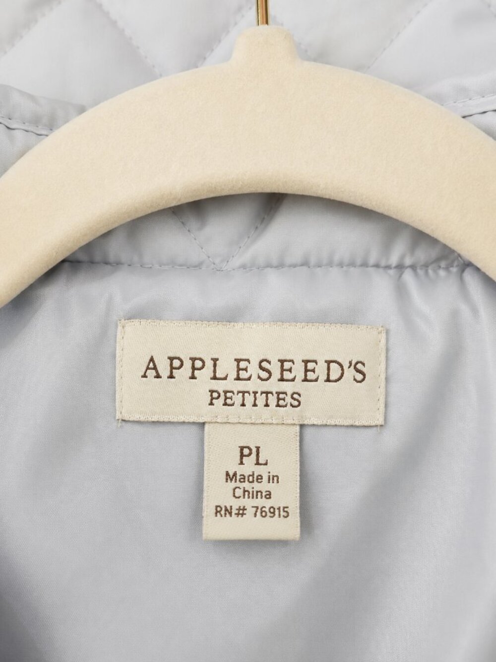 Appleseed’s Petites Lightweight Light Gray Diamond Quilted Zip Vest PL NEW - Picture 15 of 15